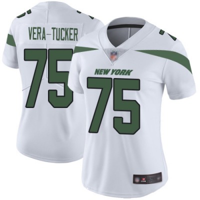 Nike New York Jets #75 Alijah Vera-Tucker White Women's Stitched NFL Vapor Untouchable Limited Jersey